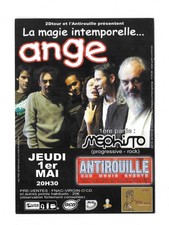 FLYER - ANGE : CONCERT LIVE A MONTPELLIER ( FRANCE ) 2008 MINI AFFICHE