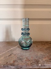 Vase en Verre Soufflé Moulé Main Bleu Murano