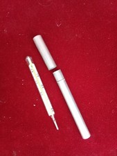 Ancien thermometre médical en verre éch 34,4° à 42,0° avec étui en métal