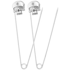  2 PCS Broche Vetement Tete De Mort Bijoux Épingle À Vêtements Foulard