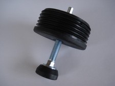 2 embouts bouchons ailette PVC pour tube rond 50mm M8 + 2 pieds réglables patin