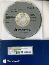 Windows 7 Pro 64bit Sp1 format DVD langue anglaise licence autocollante scellé