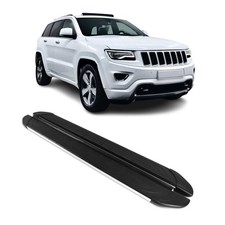 Marchepieds Latéraux pour Jeep Grand Cherokee 2011-2021 Alu Gris Noir 2Pcs