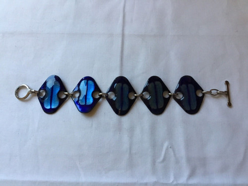 Bracelet émaux bleu très - bleu, en