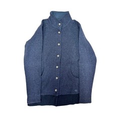 Pull Mountain Hardwear Femme Petite Bleu Mélange De Laine Boutonné Tricoté