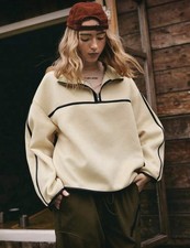 Sweat oversize nude zippé