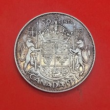 Canada . 50 Cents  Argent 1951 George VI