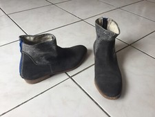 Bottines REQINS pointure 39 daim gris/bleu 