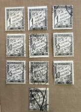 timbres france taxe de 1881 - 10 valeurs oblitérés N°10/15/16/18/19/21