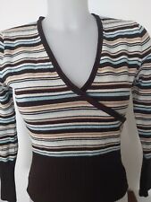 CACHE CACHE Pull col V coeur croisé à rayures Taille M