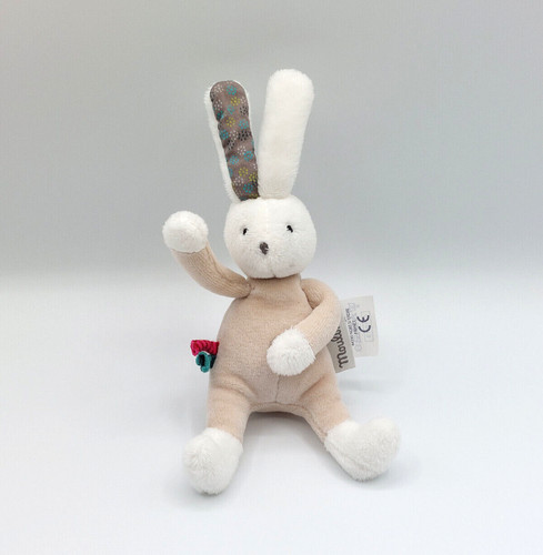 Mini peluche lapin - beige, blanc