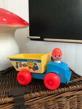 26 ⚜️ Ancien Jouet Camion Benne Basculante Fisher Price 1982 Vintage Réf 151