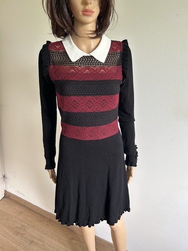 Robe pull noire - , bordeaux