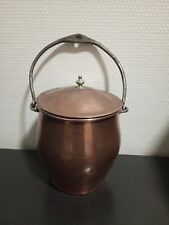 Ancien petit chaudron marmitte cuivre couvercle