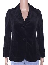 Veste femme taille 40 S petite vintage flanquée velours noir blazer années 80