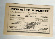 INFIRMIÈRES RAYONS ULTRA-VIOLETS VACCIN PIQURE PUERICULTURE 1930 CARTE PUB TBE