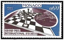 Timbre Echecs Monaco 724 **
