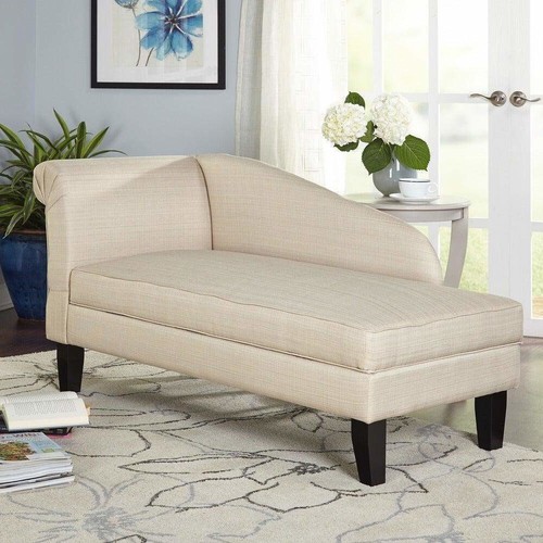 Beige finish chaise lounge - beige,