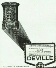 publicité Advertising 1121 1925  fonderie   Deville  cheminée Lily