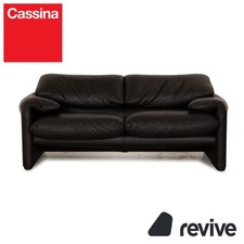 Sofa Couch Cassina Maralunga En Cuir Noir Deux Places Fonction Manuelle