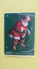 Décoration sapin Noël cartonnage Père Noël COCA COLA 9,3 x 6,8 cm neuf en sachet