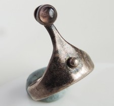 Ancienne Belle bague en argent massif  et améthyste Silver ring  T.60