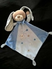 doudou plat lapin bleu étoile