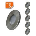 5X Spots LED Encastrables Alu Brossé Etanche IP44 Pour Salle de Bain Blanc Neutr