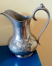 James DIXON & SONS  Crémier pot à lait  pichet ancien fleurs papillons poinçons