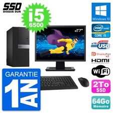 PC Tour Dell 7040 Ecran 27" Intel i5-6500 RAM 64Go SSD 2To HDMI Windows 10 Wifi