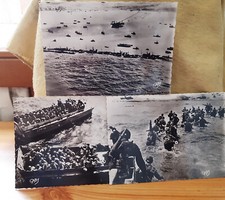 3 carte-photos postale ancienne Débarquement en Normandie Editions GABY