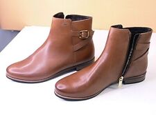 BOOTS FEMME LANIERE ET ZIP  CUIR MARRON TALON 3 CM POINTURE 38