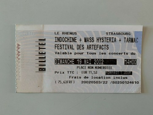 Ticket concert indochine mass - ticket,