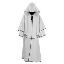 Hommes Cape Long Desseré Poncho Veste Capuche Manteau Costume Médiéval