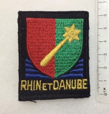 FRANCE LIBÉRATION 1944.1945 RARE INSIGNE TISSU brodé 1° ARMÉE RHIN ET DANUBE (8)
