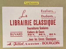 Buvard Pub Publicitaire librairie classique Bourgoin
