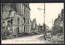 CPA Reims, En ruines, La Rue
