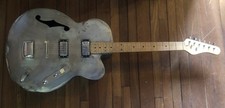 tres rare ancienne guitare type GRETSCH corps en metal fabrication artisanale