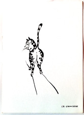 MADY DE LA GIRAUDIERE Lithographie noir et blanc. CHAT N°1. Ed. Grésivaudan 1992