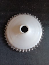 Abat jour suspension monte et baisse opaline dentelle vintage Diam. 25cm