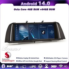 BMW Série 5 F10/F11 CarPlay Autoradio Qualcomm 8-Core Android 14 SWC IPS DAB+CIC