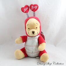 Peluche Winnie l'ourson DISNEY STORE papillon Love Bug rouge Saint-Valentin