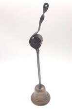 Ancienne cloche Bronze porte entrée Clochette a ressort Ecole Portillon