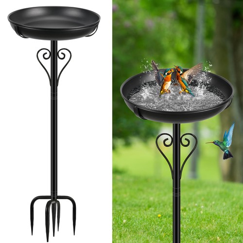 Metal bird bath - bath, outside