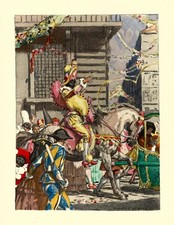 Auguste LEROUX . Casanova. le Carnaval à Venise ! gravure sur  papier JAPON !