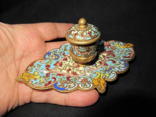 Ancien rare encrier bronze - ancien,