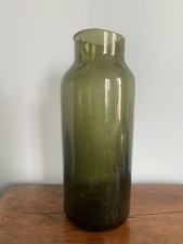 ANCIEN GRAND POT À TRUFFES CORNICHONS VERRE SOUFFLÉ BOUCHE VERT 18 EME GUEULARD