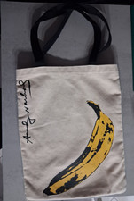SAC DE PLAGE  EN TOILE DE JUTE REPRODUCTION LEGALE OEUVRE DE WARHOL (BANANE)