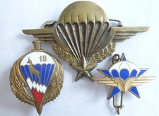 LOT Brevet PARACHUTISTE Métal N°172++4 +2 Insignes 1er RCP et 18 RCP