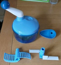 TUPPERWARE - QUICK CHEF - CUISINE - HACHOIR - BATTEUR MANUEL - BLEU